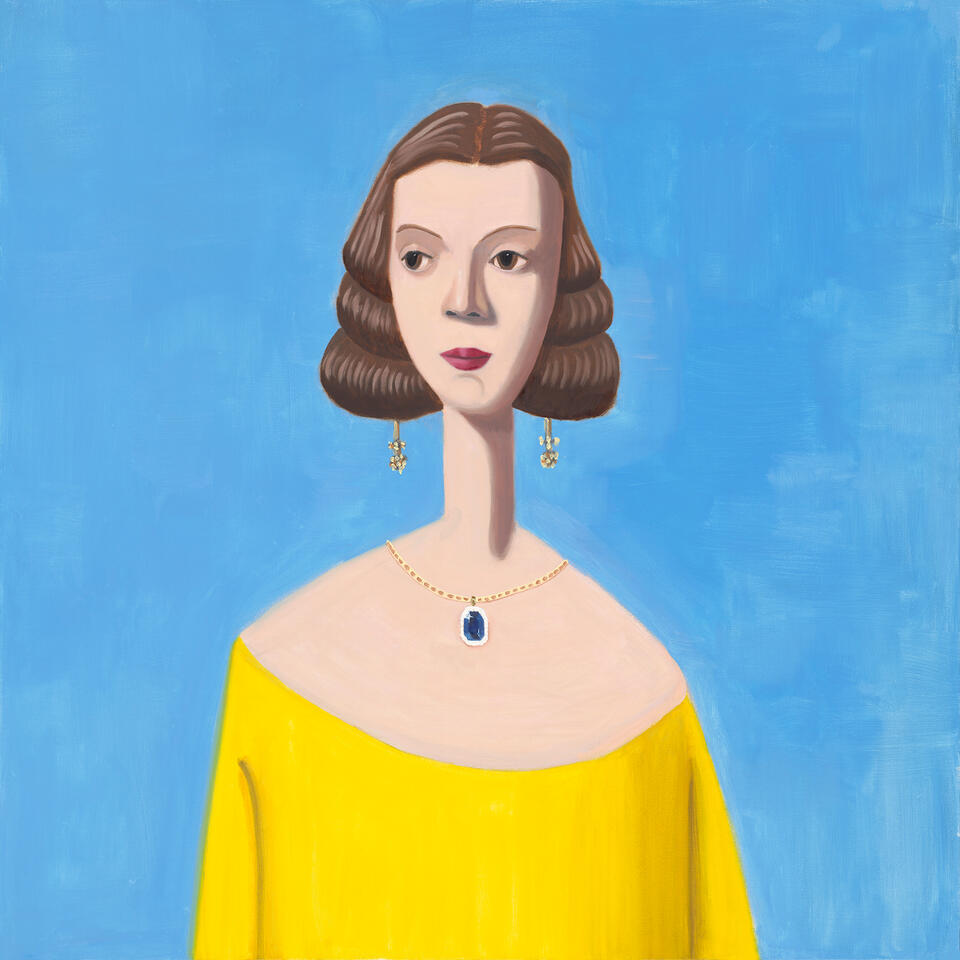 Lady in Yellow, Oil on canvas, 36 x 36 in.